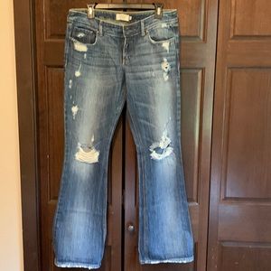 Abercrombie and Fitch Y2K dark distressed denim size 10